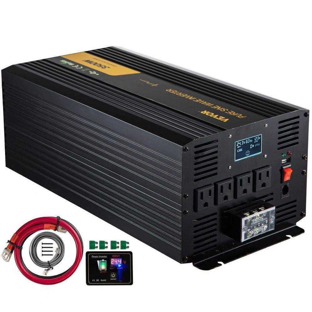 VEVOR Pure Sine Wave Inverter 3500-Watt Car Power Converter DC24-Volt to AC120-Volt with USB Port - Cheap Fitting