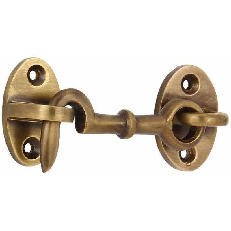 A29 Cabin Hook, 2 3/4 inches Brass Latch, Cabin Door Gate Latches, Window Sash Catch Hook Lock Barn Door Locks and Latches - Cheap Fitting