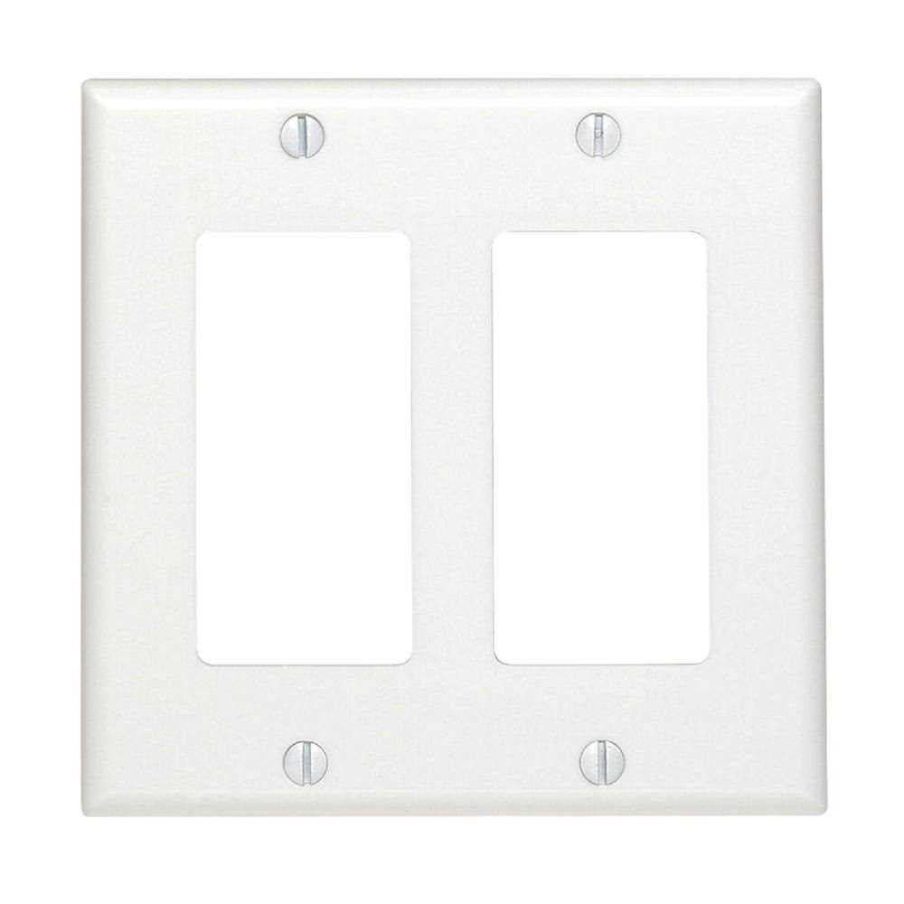 Leviton 80309-SW 2-Gang Decora Wall Plate - Cheap Fitting