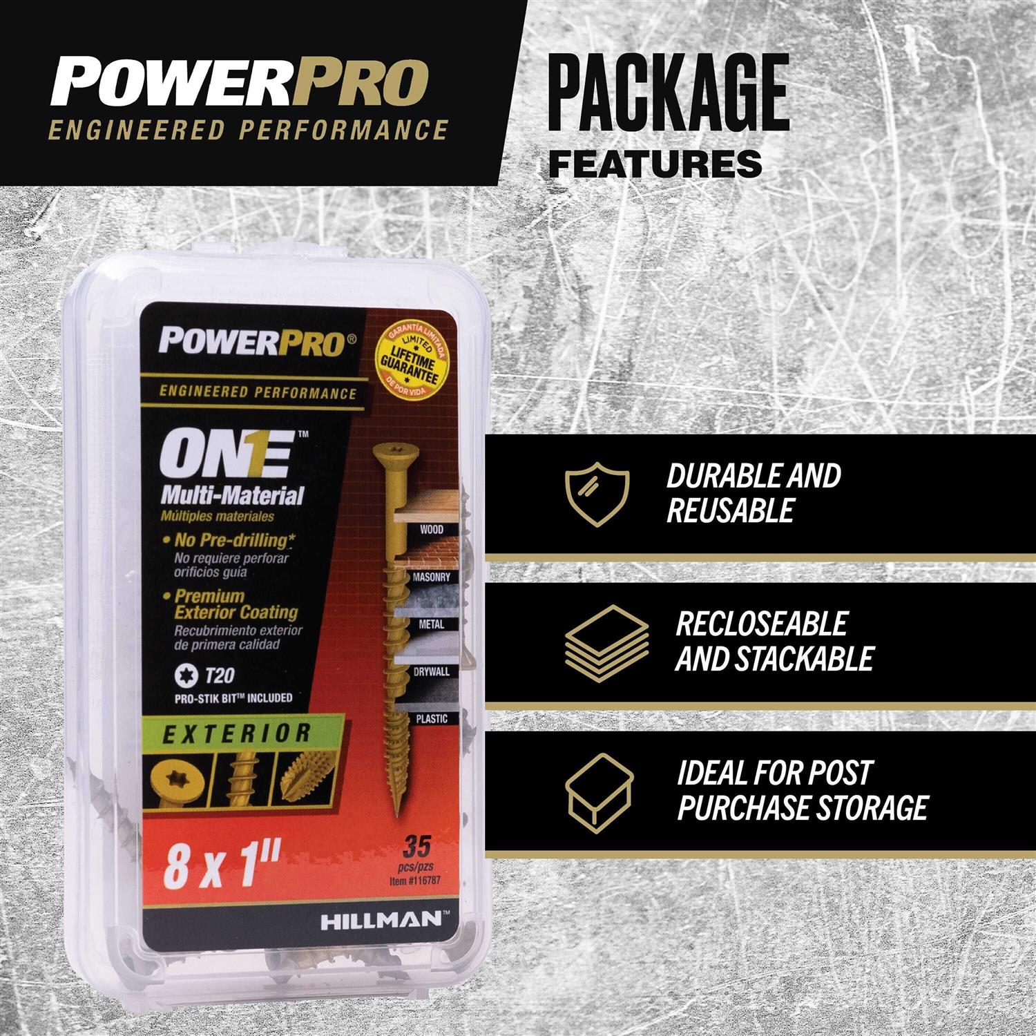 Hillman Power Pro One Multi-Material Flat Head Screws - Cheap Fitting