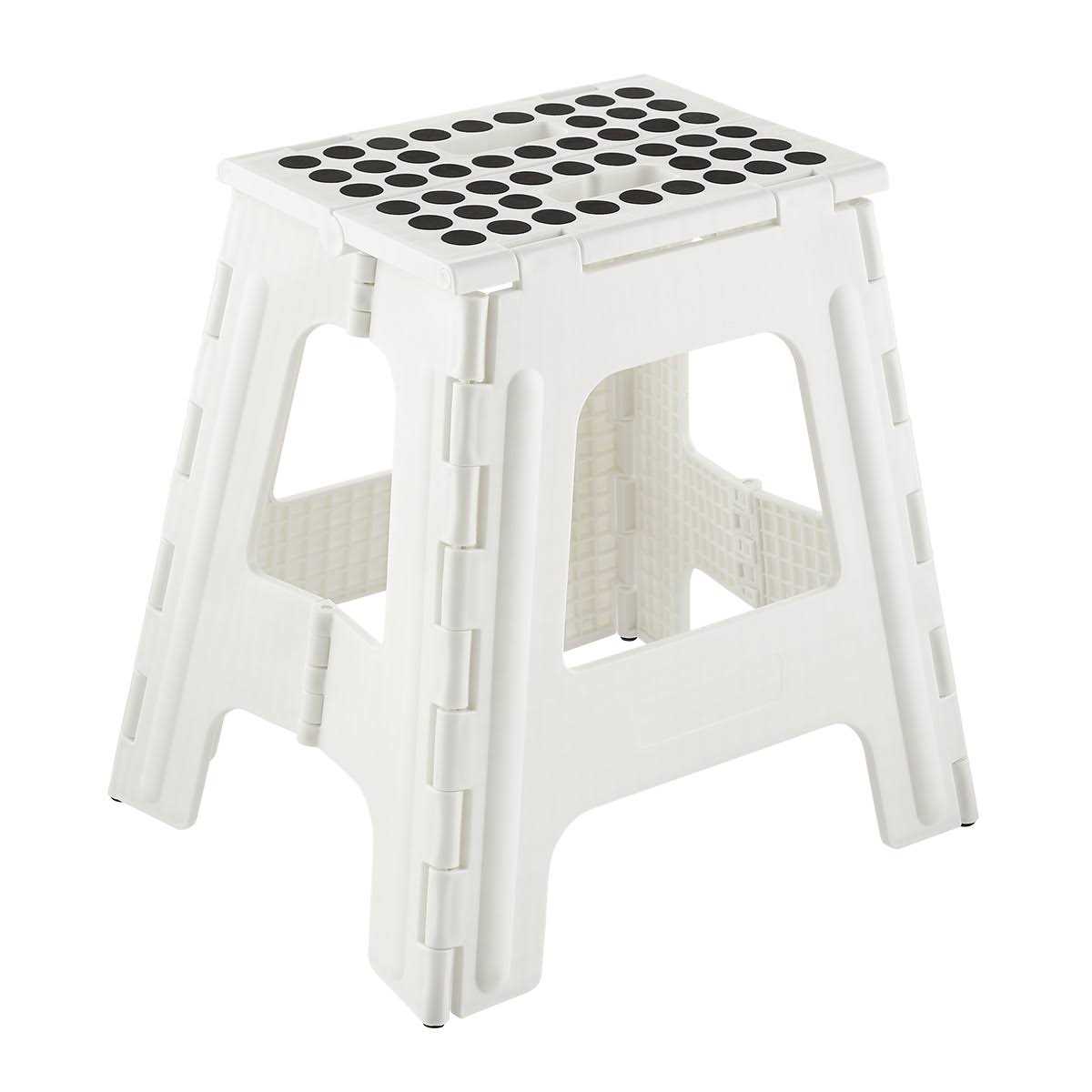 Kikkerland Easy Fold Step Stool White/Grey Dots - Cheap Fitting