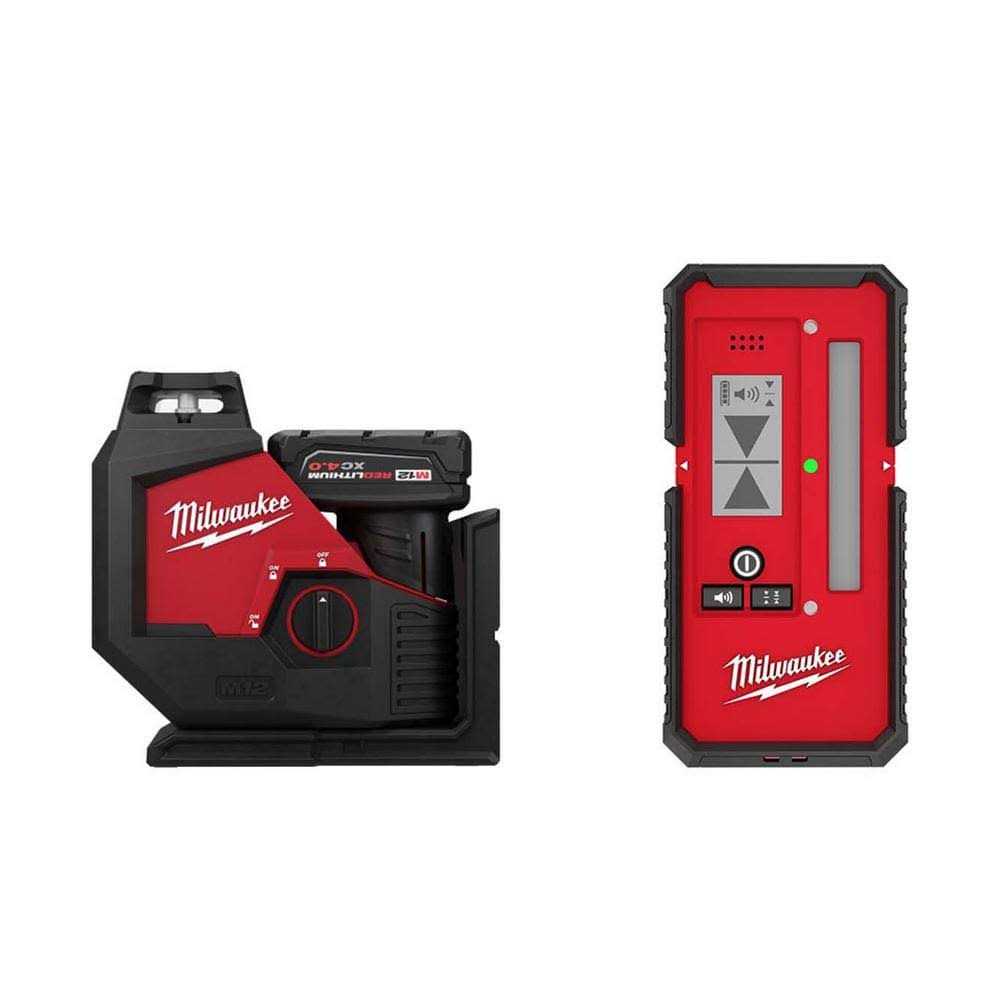 Milwaukee M12 12 Volt Lithium Ion Cordless Green 360 Degree Single Plane Laser Level Kit with 165 ft. Laser Detector - Cheap Fitting