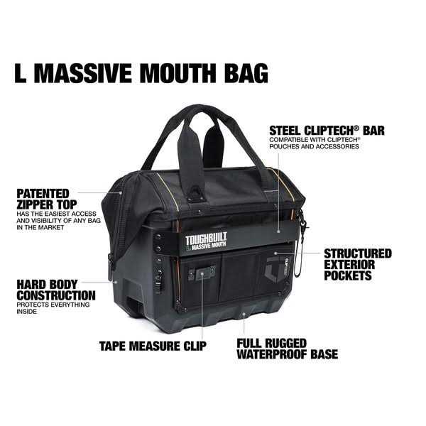 ToughBuilt Large Massive Mouth 16-in Tool Bag - Cheap Fitting