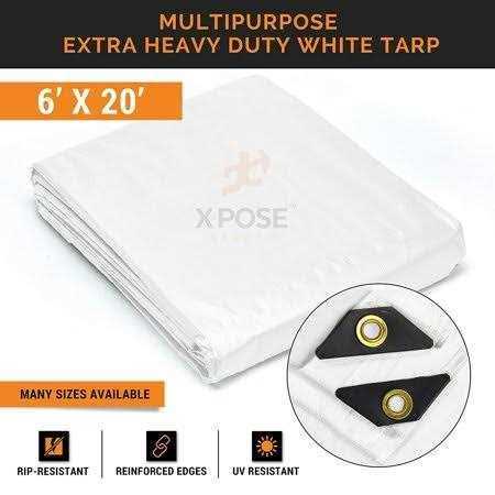 Xpose Safety Heavy Duty White Poly Tarp Multipurpose Protective Cover WHD - Cheap Fitting