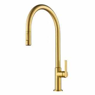 Kraus KPF-2821BB Oletto Pull Down Single Handle Kitchen Faucet with Accessories Finish: Brushed Brass - Cheap Fitting