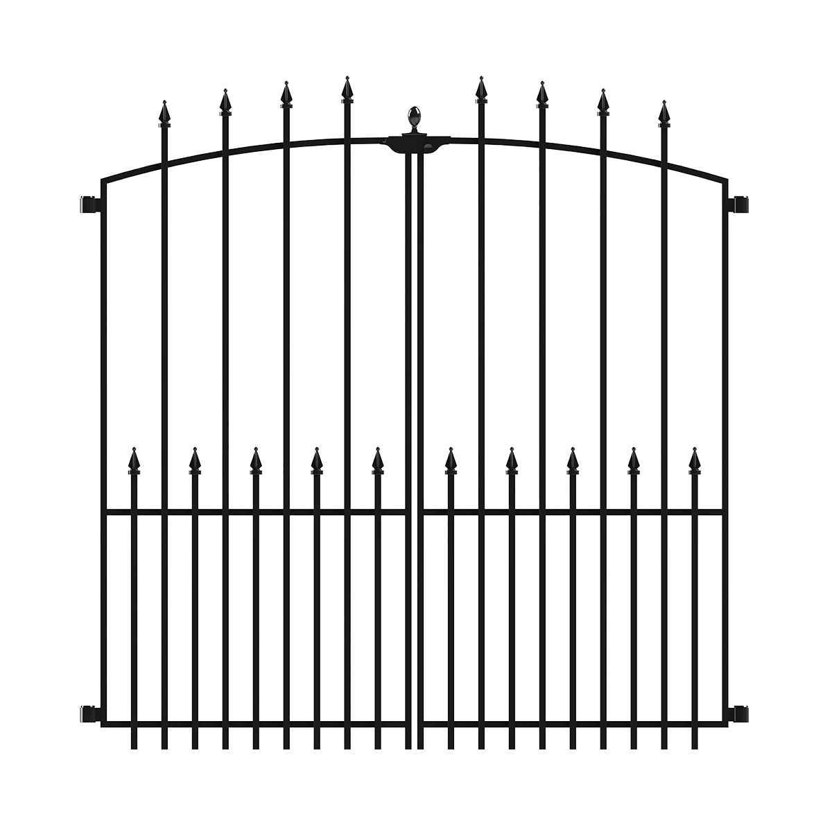 YARDLINK Grand Empire XL 4-ft H x 4-ft W Powder-coated Steel Spaced Picket Pressed-point Decorative Fence Gate 504087 - Cheap Fitting