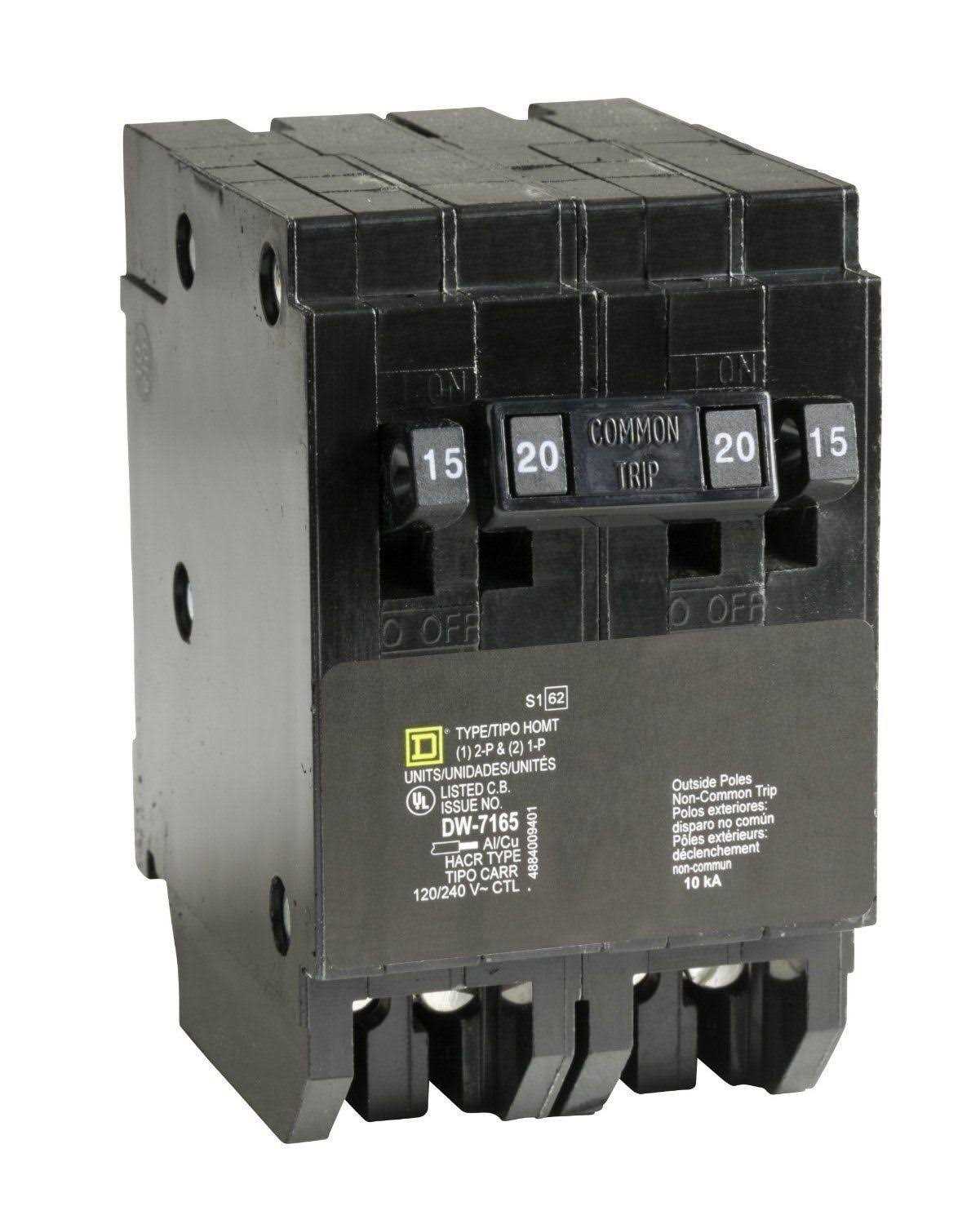 Square D Homeline 15-Amp/20-Amp 4-Pole Quad Circuit Breaker - Cheap Fitting
