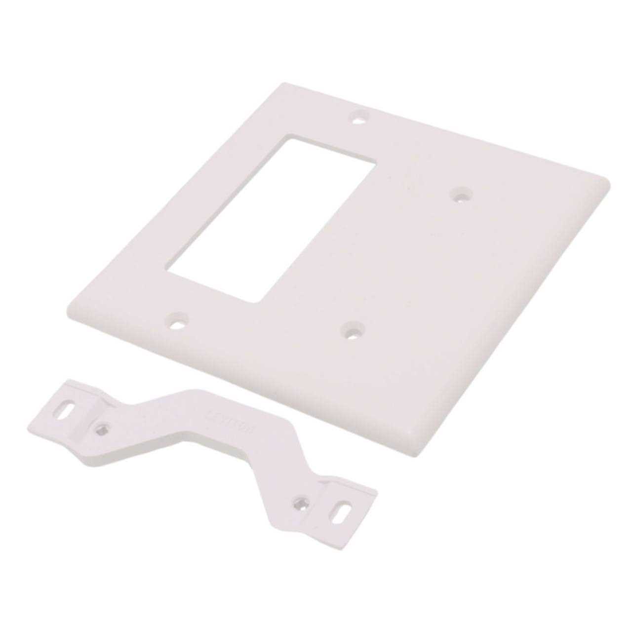 Leviton 80708-W 2 Gang White Nylon Combination Plate - Cheap Fitting