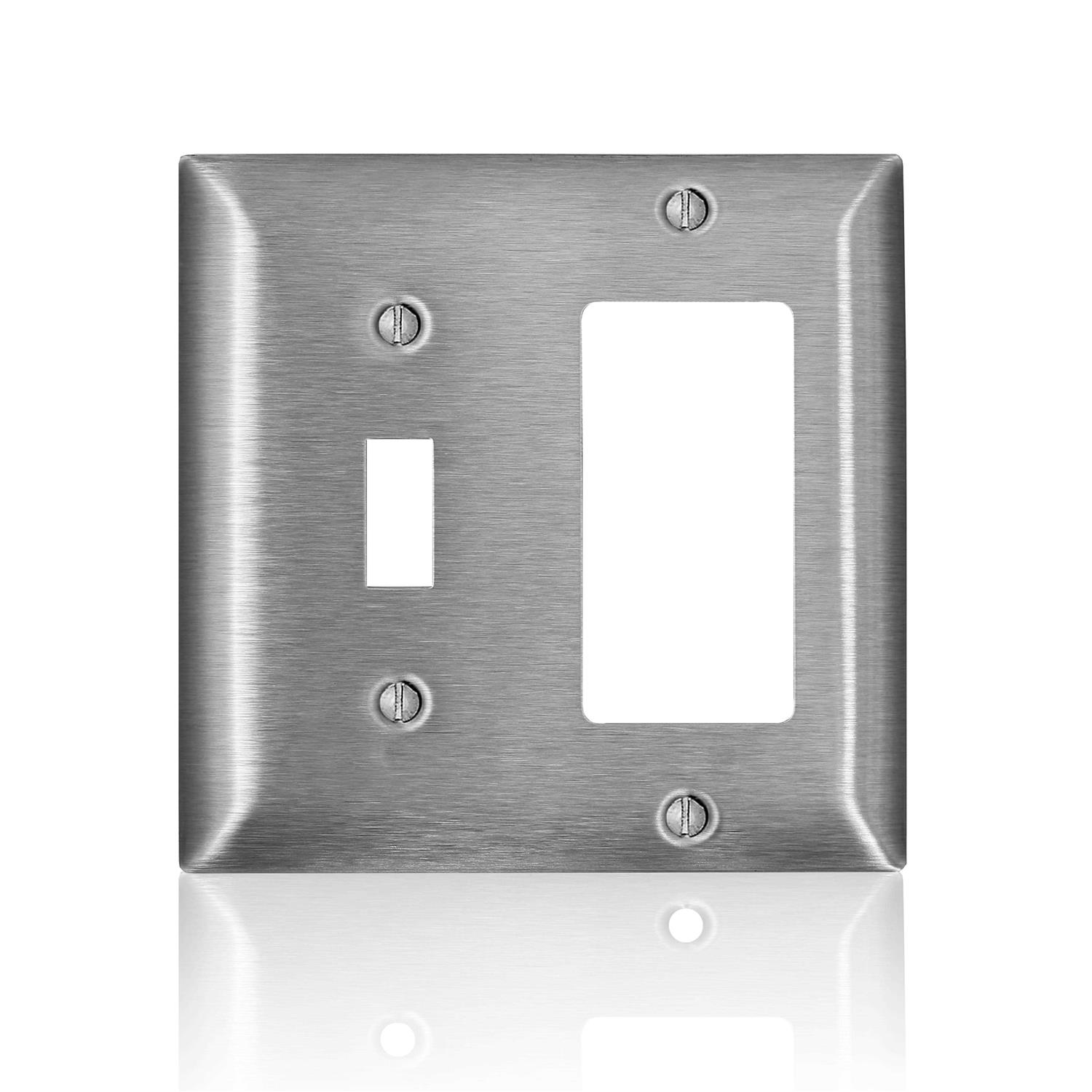 Leviton C-series Satin 2 Gang Stainless Steel Decora/Toggle Wall Plate 1 SL126-000 - Cheap Fitting