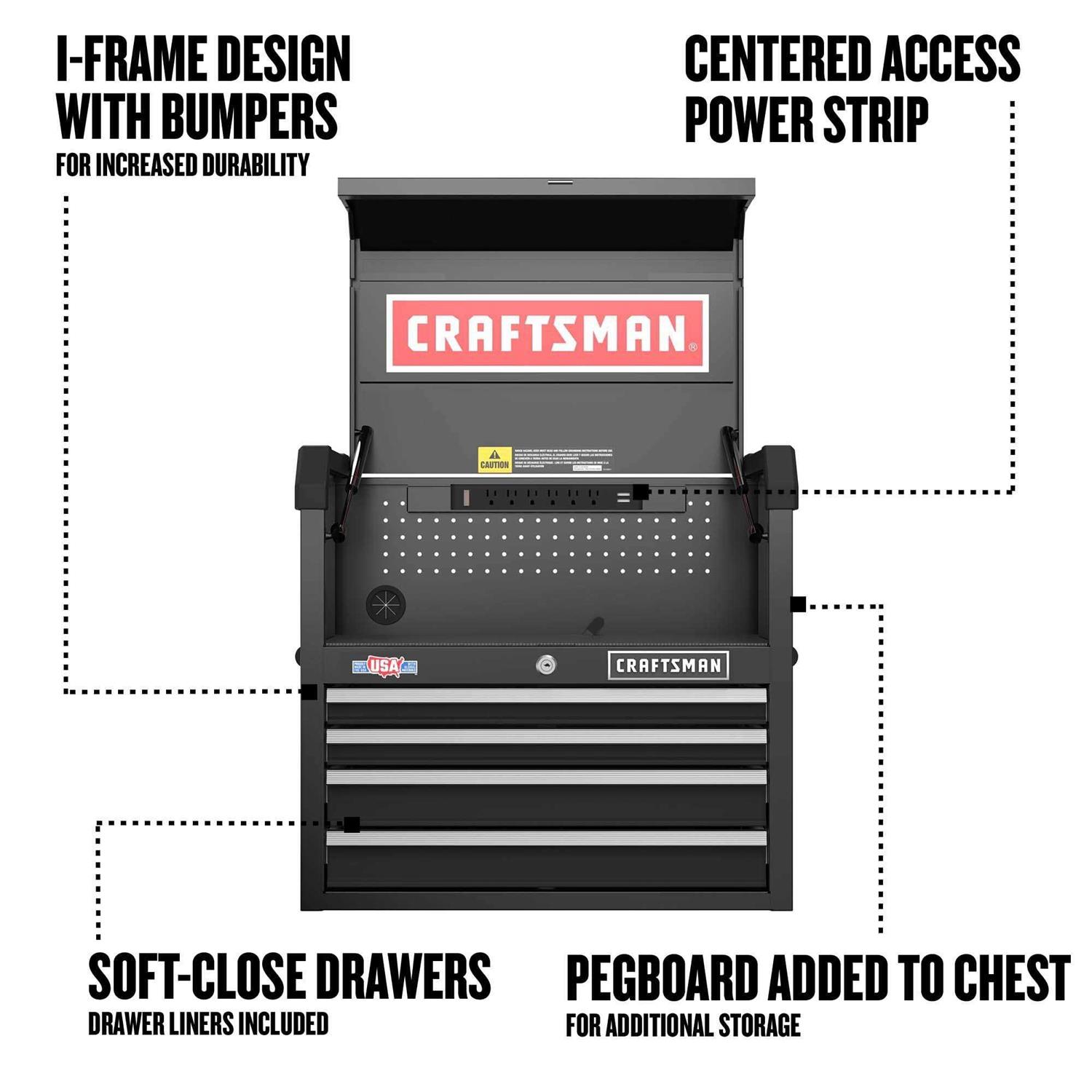 Craftsman 2000 Series 26-in W x 24.7-in H 4-Drawer Steel Tool Chest CMST98267BK - Cheap Fitting