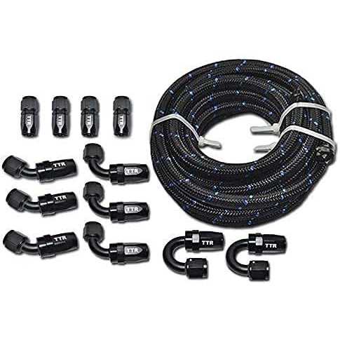 6AN AN6 3/8 Steel Nylon Braided Oil Gas Fuel Hose Line - Cheap Fitting