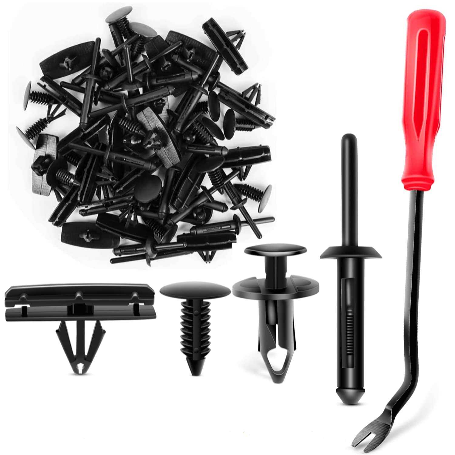 Nilight 121 Pcs Hole 6mm 6.4mm 8.5mm 10mm Fender Flare Rocker Moulding Clip for Jeep Wrangler Chrysler Ford GMC - Cheap Fitting