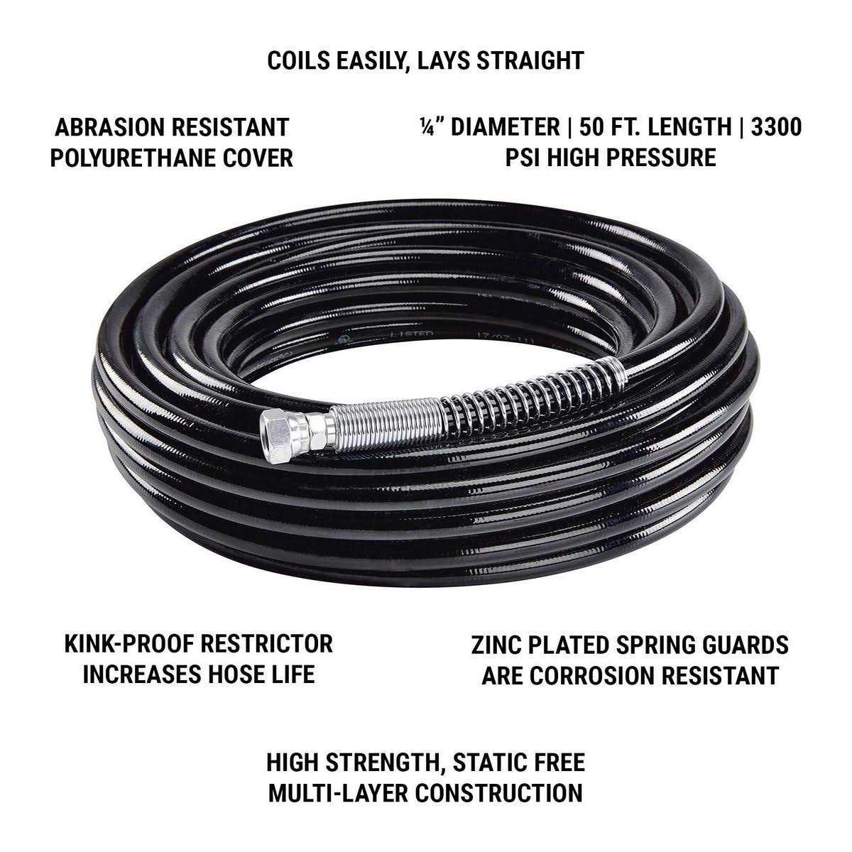 Avanti 50 ft. High Pressure Airless Paint Sprayer Hose - Cheap Fitting