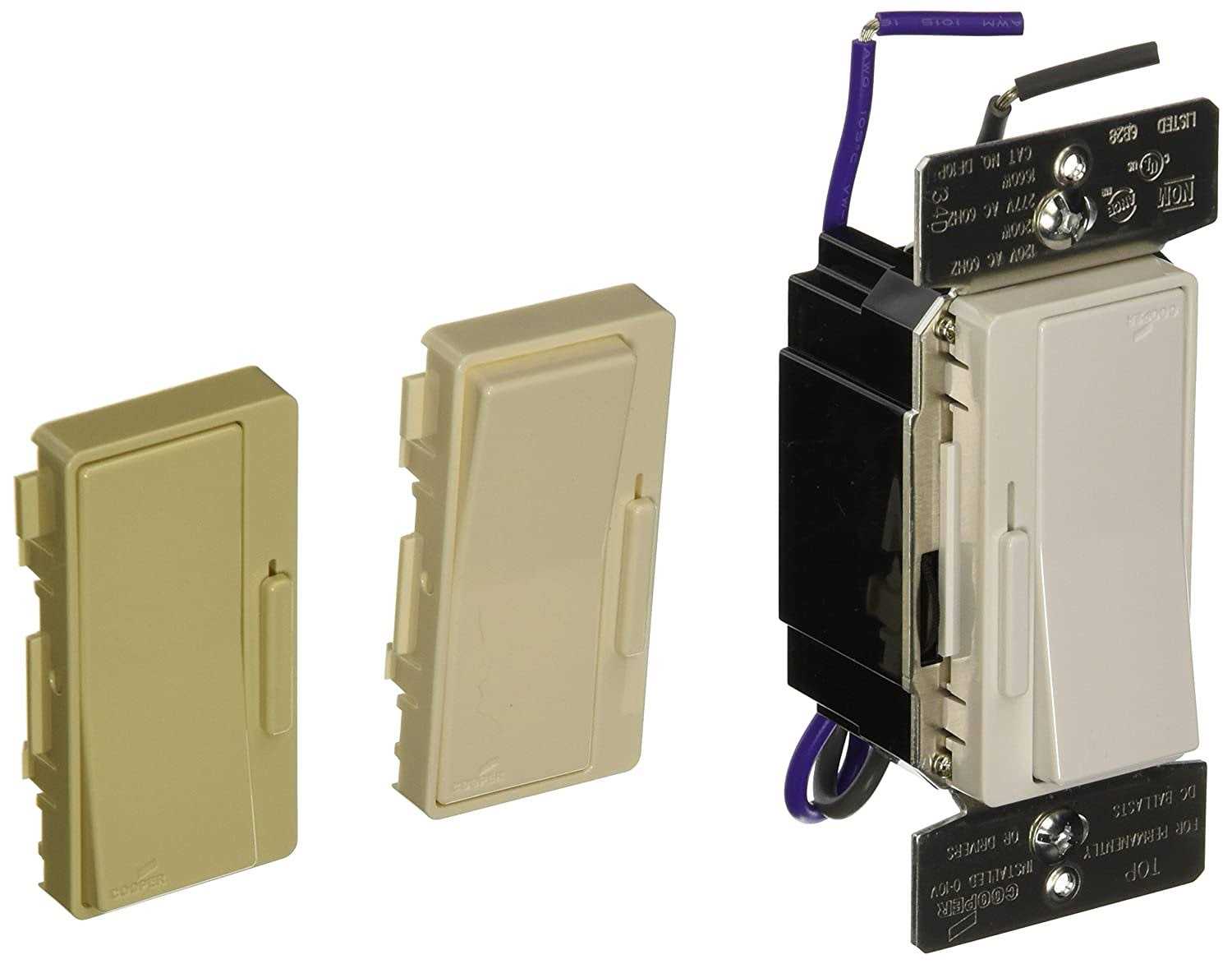 Eaton Wiring Devices DF10P-C5 Decoratr Dimmer-0-10V,120/277Vac,Bk/W/Gy - Cheap Fitting