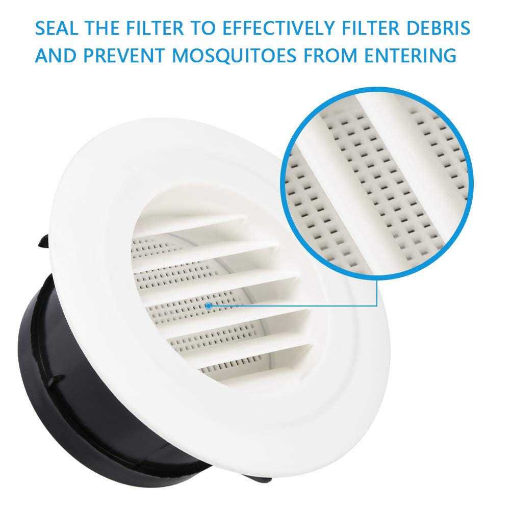 FOCCTS Air Louver ABS Round Vent Louver Grille Cover White Soffit Vent with Built-in Fly Screen Mesh - Cheap Fitting