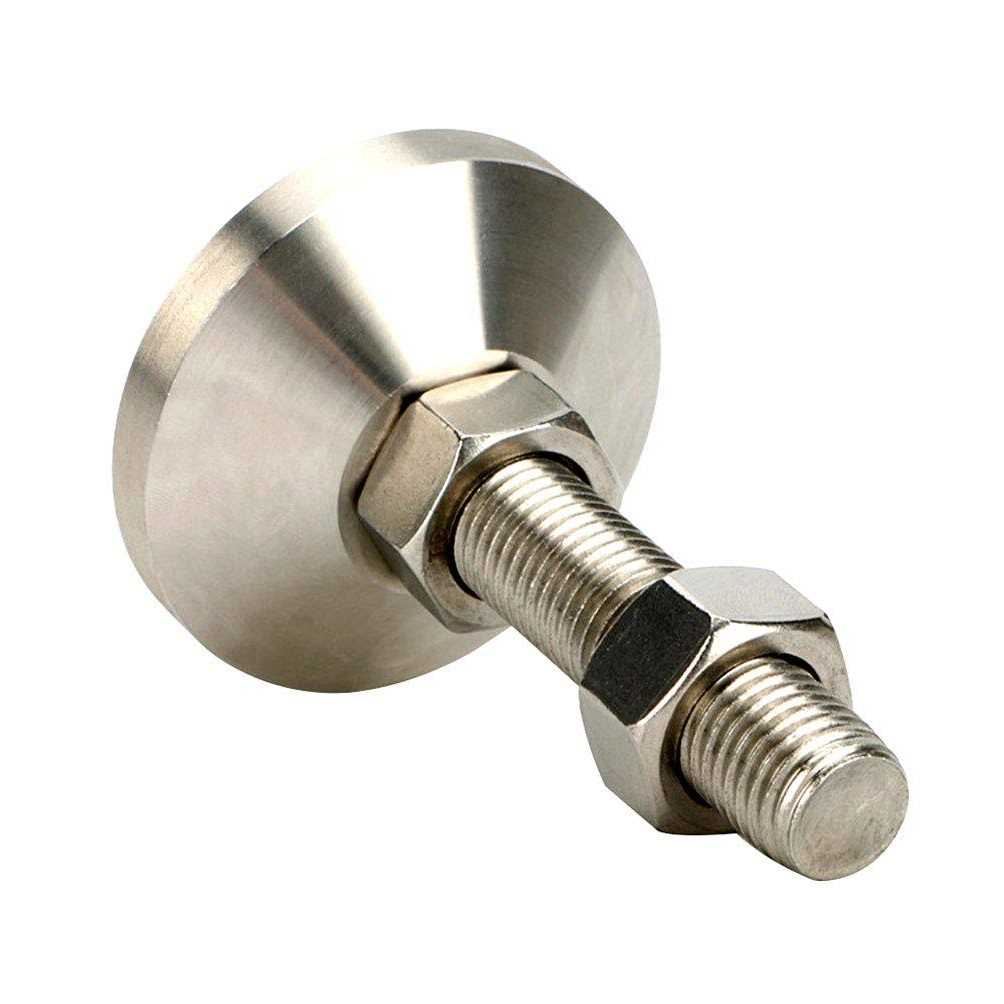 Hyever Leveling Screw Leg Heavy Duty Carbon Steel Nickel Plated 4 Adjustable Feet Leveler for Furniture Mechanical Equipment Pack of 2 - Cheap Fitting