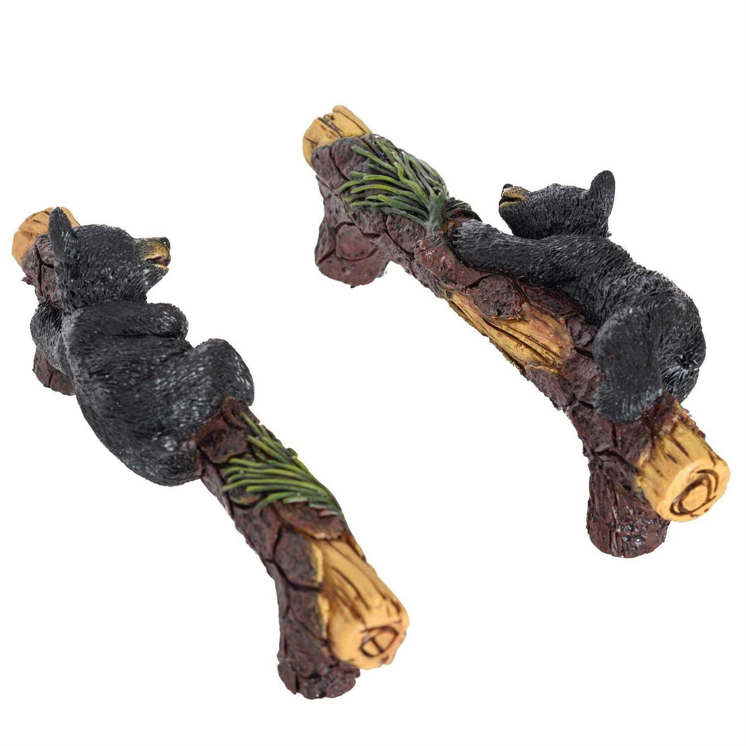 Pine Ridge Black Bear Cabinet Knobs and Pulls Set of 2 Wildlife Cabinet Pulls Animal Dresser Knobs for Kids - Cheap Fitting