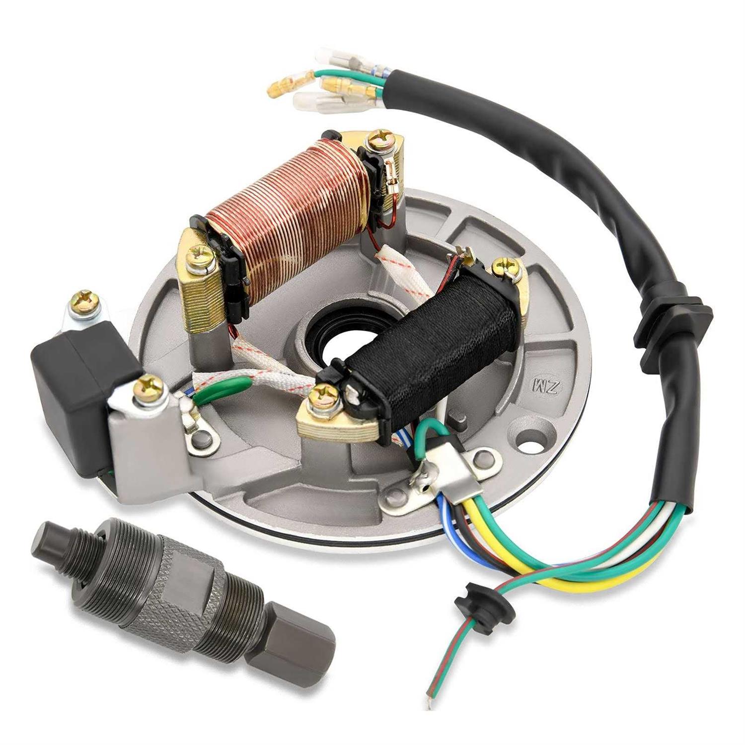 2 Coil Ignition Magneto Stator Plate for 50 70 90 110 125cc Taotao Kazuma Ssr Baja Atv Quad Dirt Kick Bike 4 Wheeler,Magneto Flywheel Puller - Cheap Fitting