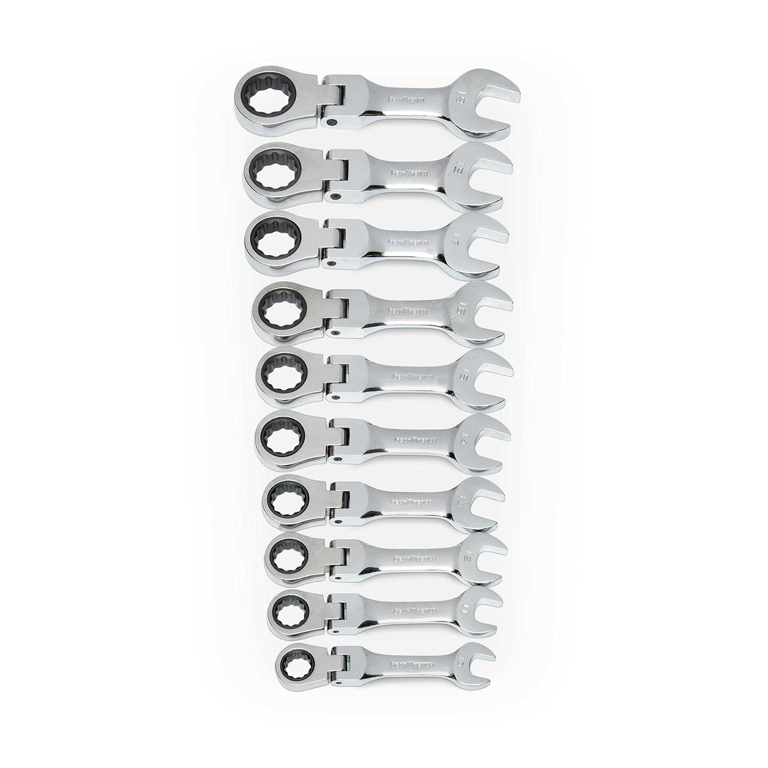 GearWrench 10-Piece Metric Stubby Flex Ratcheting Wrench Set 9550 - Cheap Fitting