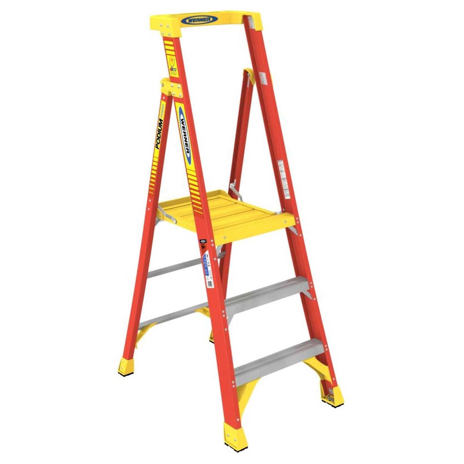 Werner 3 ft. Type IA Fiberglass Podium Ladder PD6203 - Cheap Fitting
