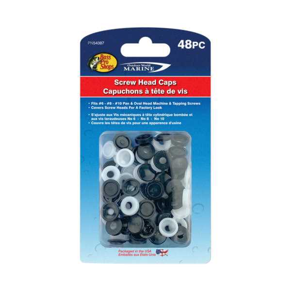 Bass Pro Shops Stainless Steel Screw Head Cap Cover 48-Piece Kit - Cheap Fitting