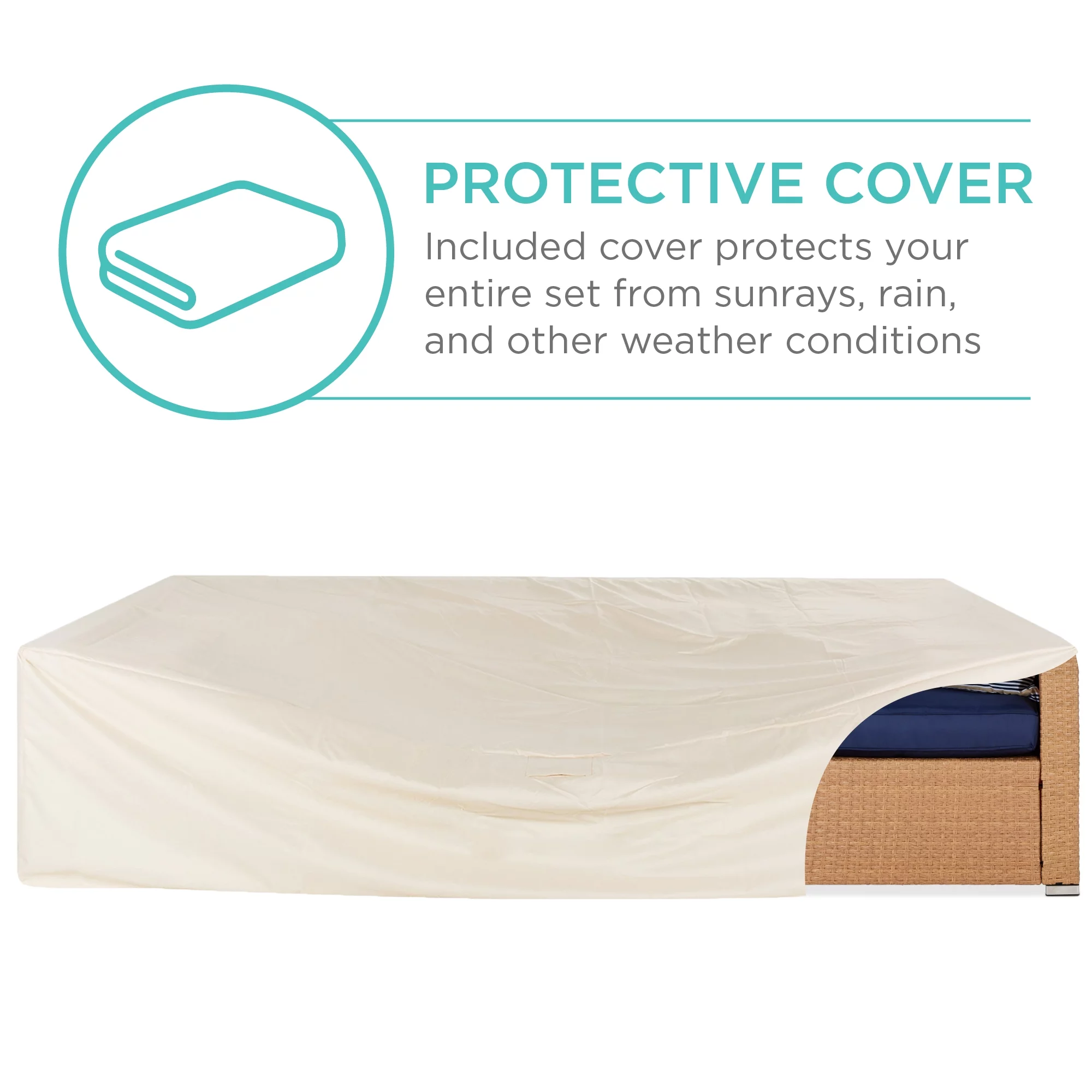 Best Choice Products 7-Piece Outdoor Modular Patio Conversation Furniture, Wicker Sectional Set - Gray/Navy - Cheap Fitting