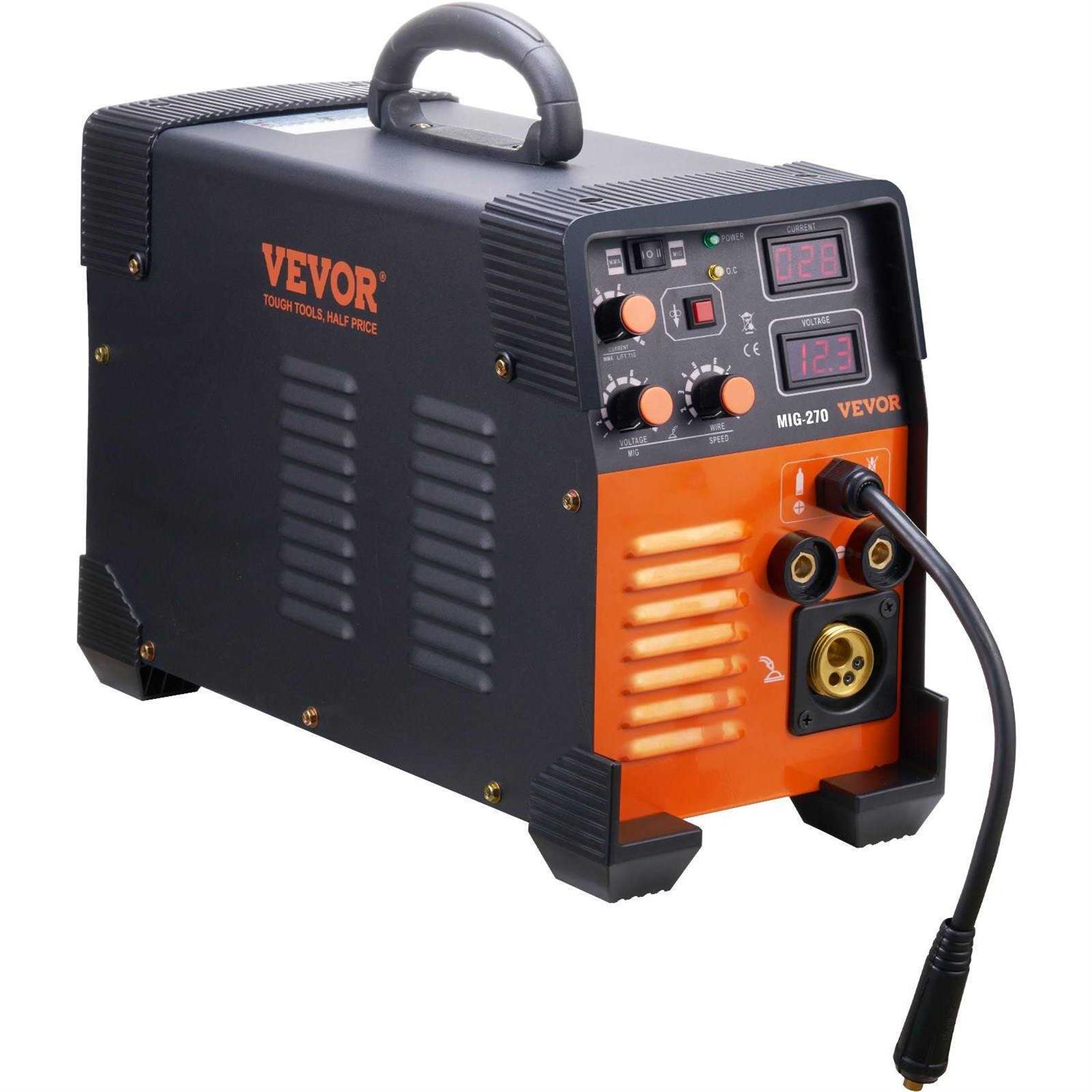 VEVOR 3 In 1 MIG MMA TIG Welder 270 Ampmp 110/220-Volt Welding Machine Combo 110V/220V with LCD Digital Display IGBT Inverter - Cheap Fitting