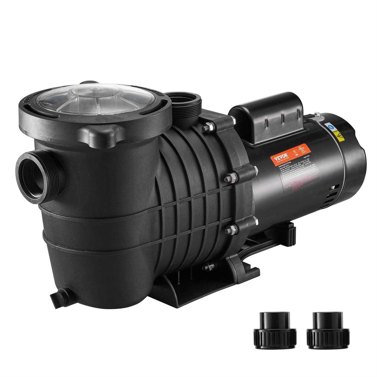 VEVOR Pool Pump 1.5HP 230V Variable Dual Speed Pumps 1100W for Above Ground Pool - Cheap Fitting
