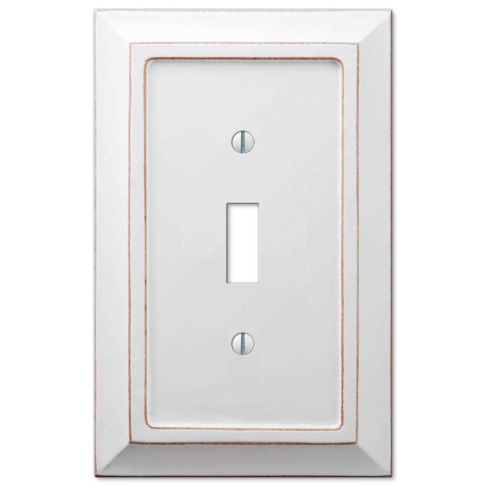 Amerelle Toggle Savannah Distressed White Wood Wallplate - Cheap Fitting