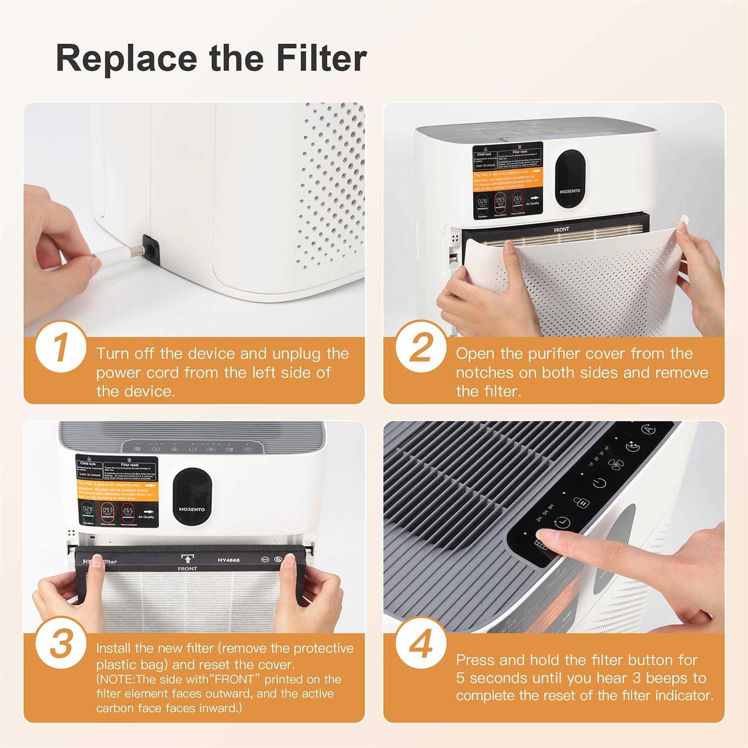 MORENTO HY4866 Air Purifier Replacement Filter for HY4866 Air Purifer - Cheap Fitting