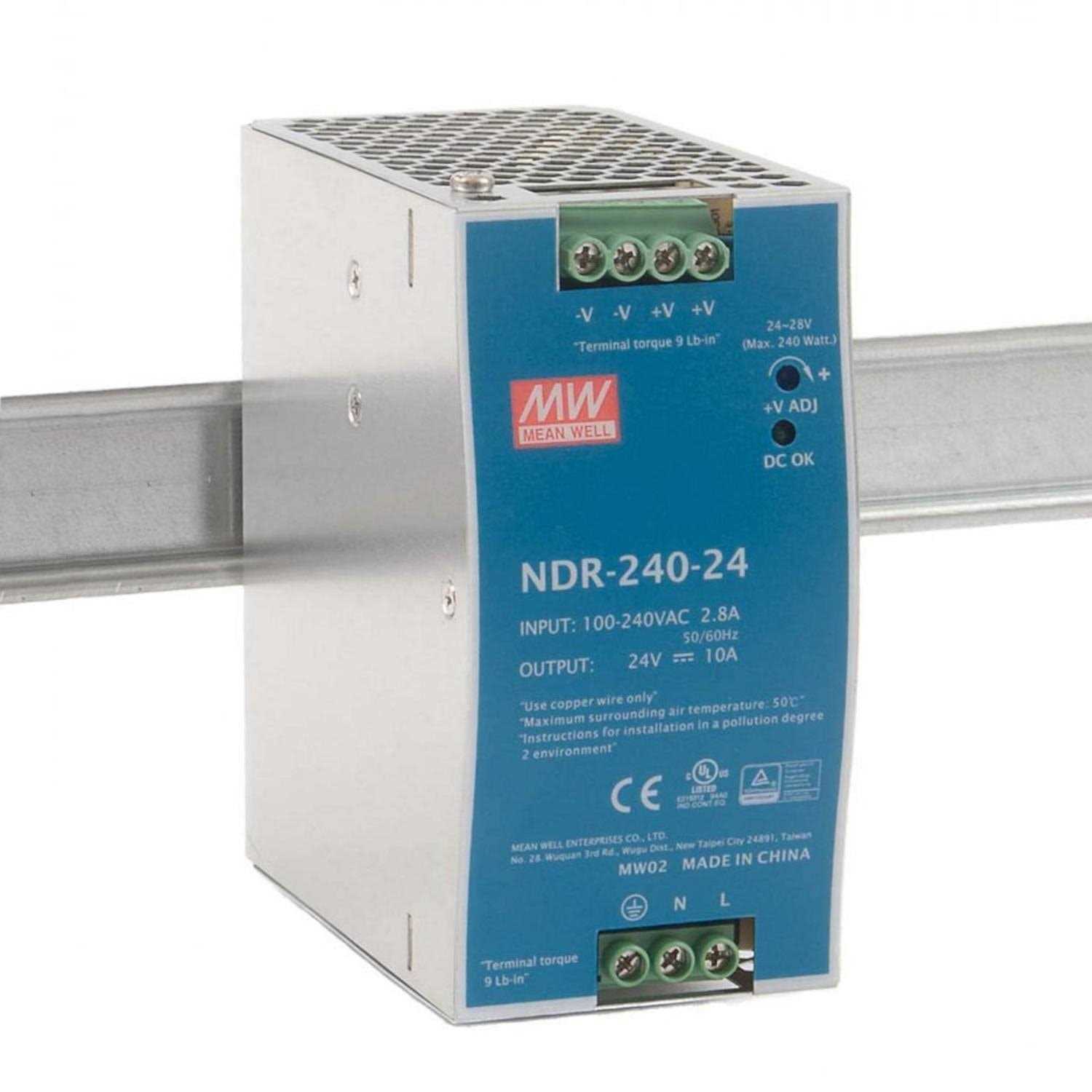 DIN Rail 240W 24V NDR-240-24 Mean Well Power Supply - Cheap Fitting