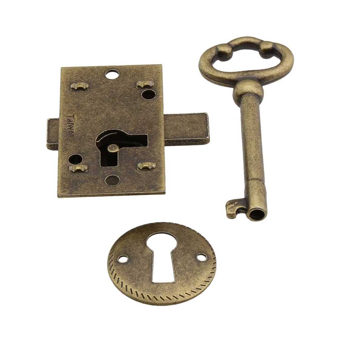 Restorers Classic Antique Brass Non Mortise Furniture Lock - Cheap Fitting