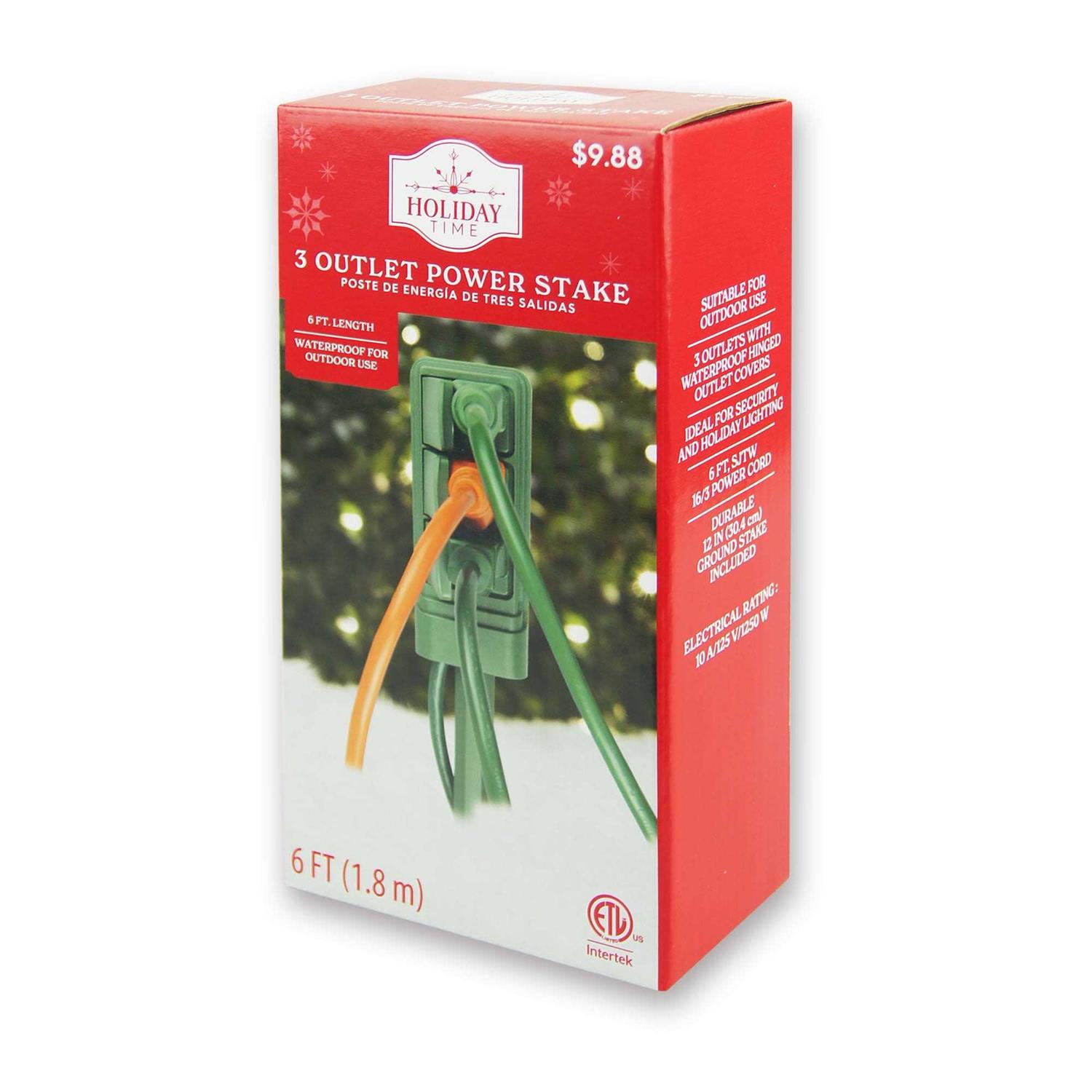 Holiday Time 3-Outlet Power Stake - Cheap Fitting