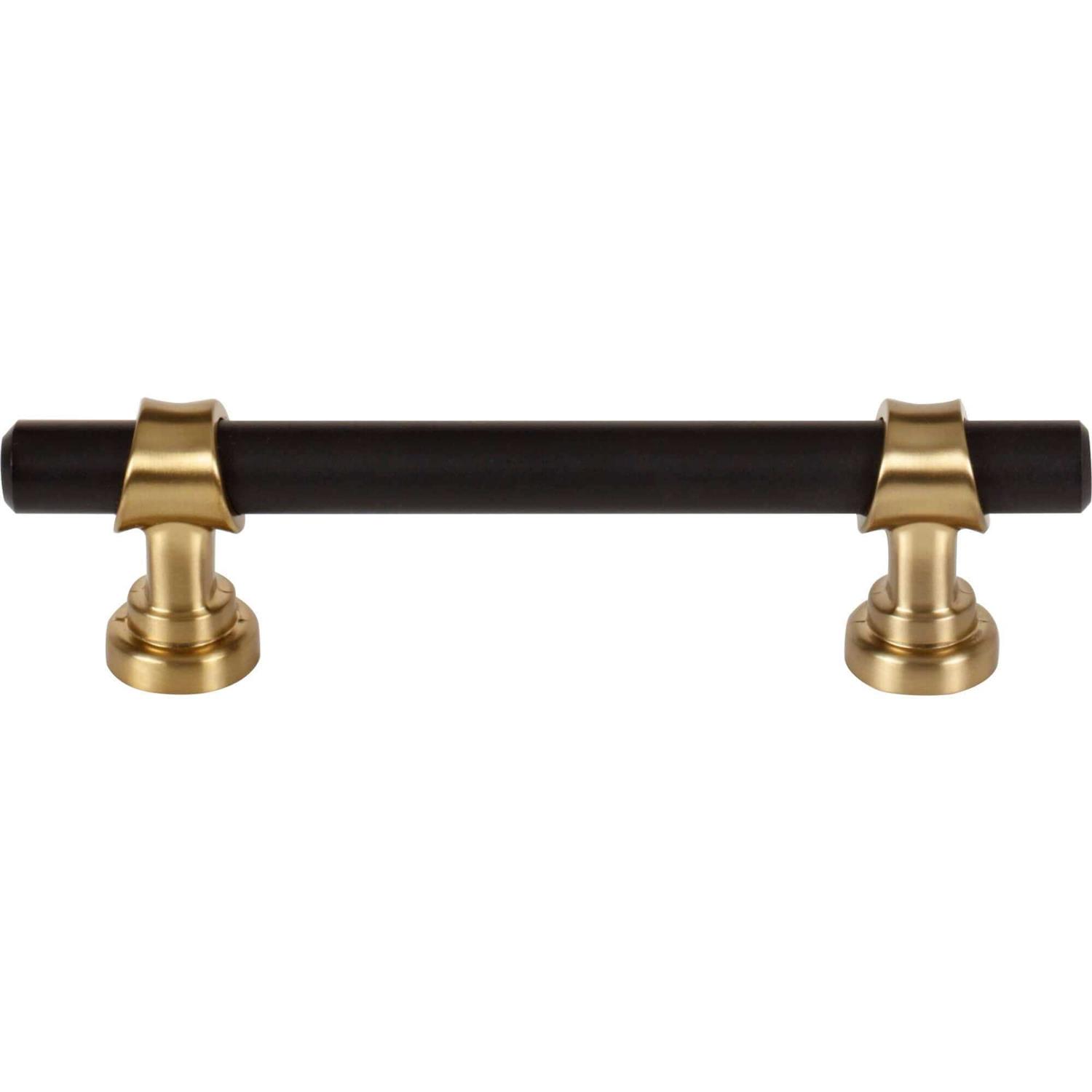 Top Knobs Bit Pull 3 3/4 Inch Flat Black and Honey Bronze M2704 - Cheap Fitting
