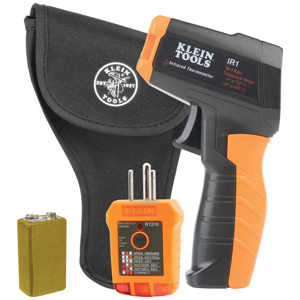 Klein Tools IR1KIT Infrared Thermometer with GFCI Receptacle Tester - Cheap Fitting