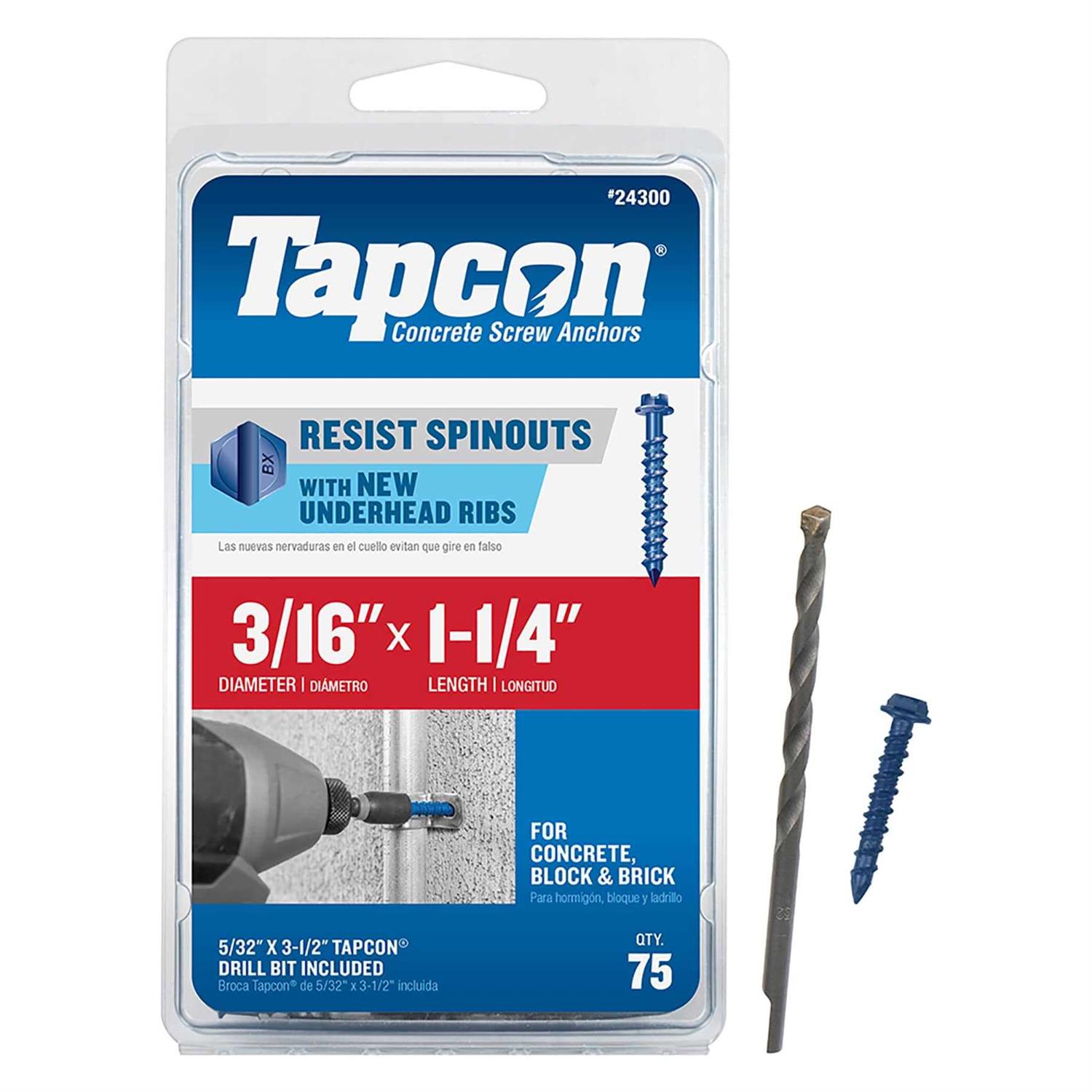 Tapcon Hex Head Concrete Screw Anchor 24300 - Cheap Fitting