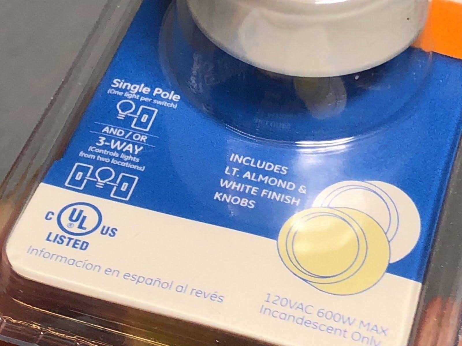 GE 3-Way Dimmer Push Button - Cheap Fitting