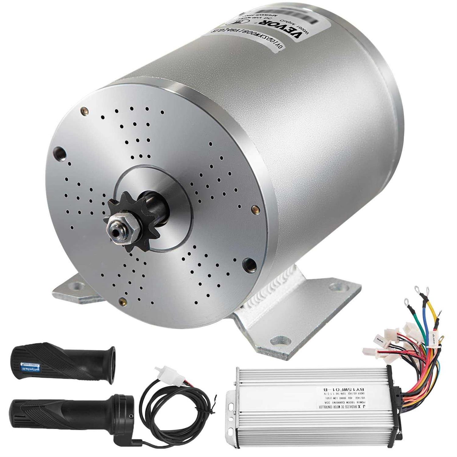 Mophorn 1800W Electric Brushless DC Motor Kit 48V 4500rpm Brushless Motor with 32A Speed Controller and Throttle Grip Kit for Go Karts E-Bike - Cheap Fitting