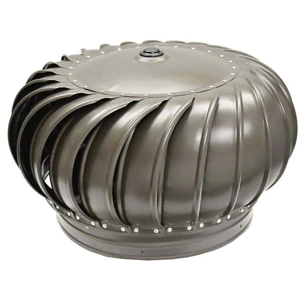 Master Flow 12 in. Galvanized Internally Braced Turbine Head in Weathered Wood - Cheap Fitting