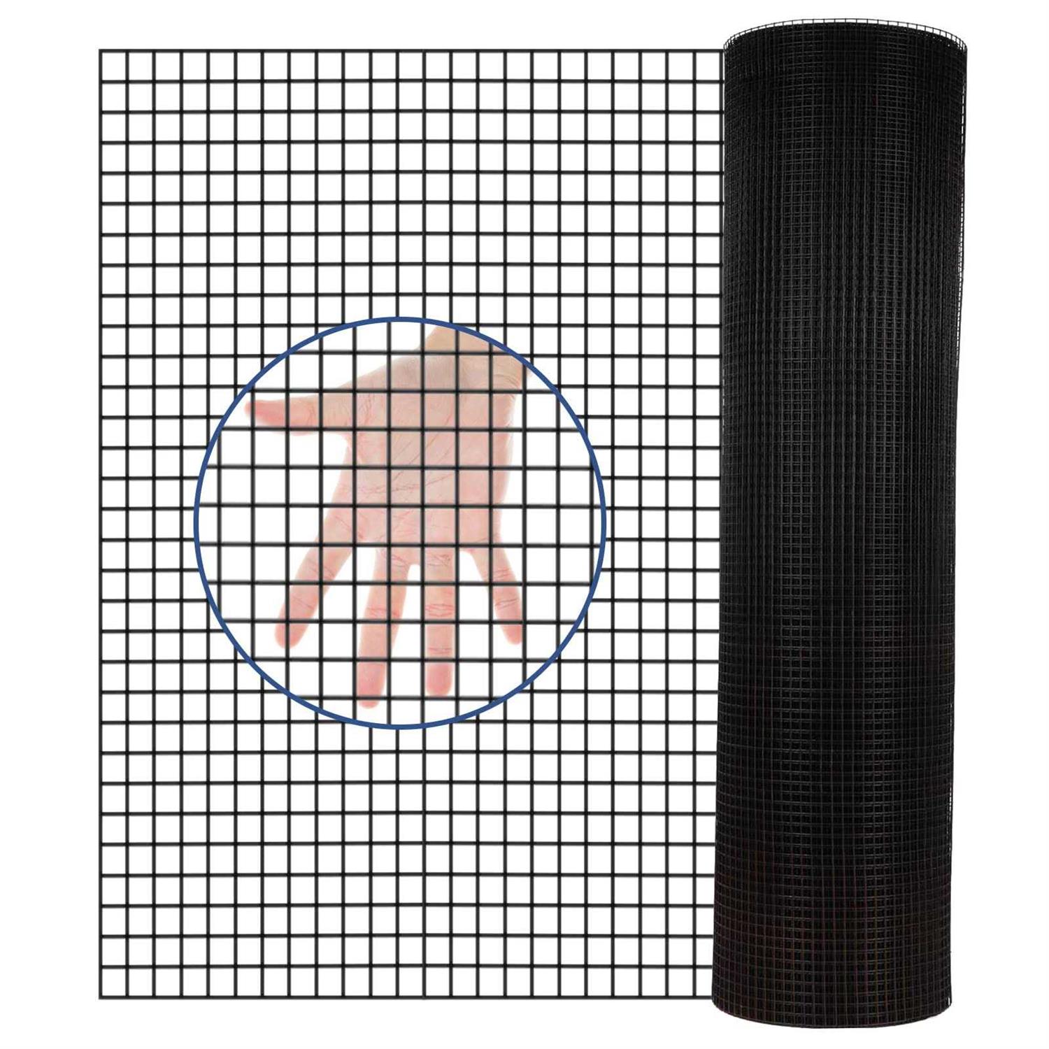 DWALE Hardware Cloth Pvc Coated Wire Mesh 48” x Mesh Black Vinyl Coated Fence Chicken Wire Fencing Gauge Chain Link Fence for Chicken - Cheap Fitting