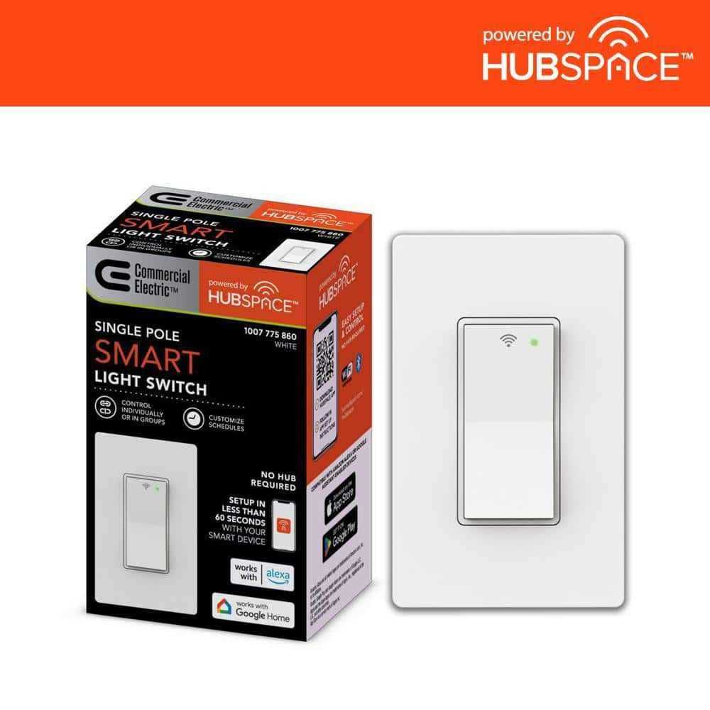 Commercial Electric 15 Amp Single-Pole White Smart Light Switch with Wi-Fi and Bluetooth Technology Powered by Hubspace - Cheap Fitting