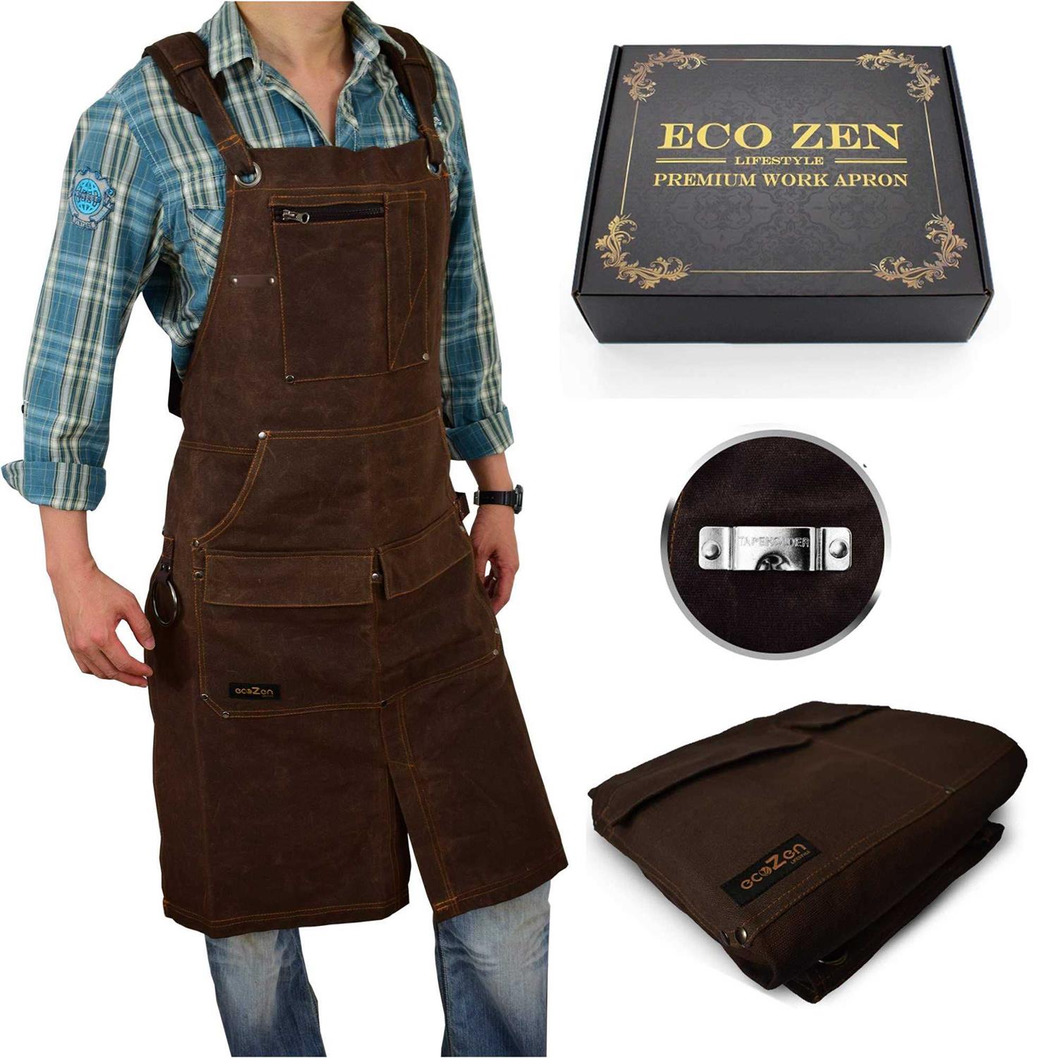 Shop Apron 16 oz Waxed Canvas Work - Cheap Fitting