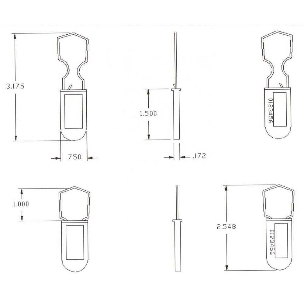 Plastic Wire Padlock Electric Meter Security Seals Sequentially Numbered Blue Pack of 50 - Cheap Fitting