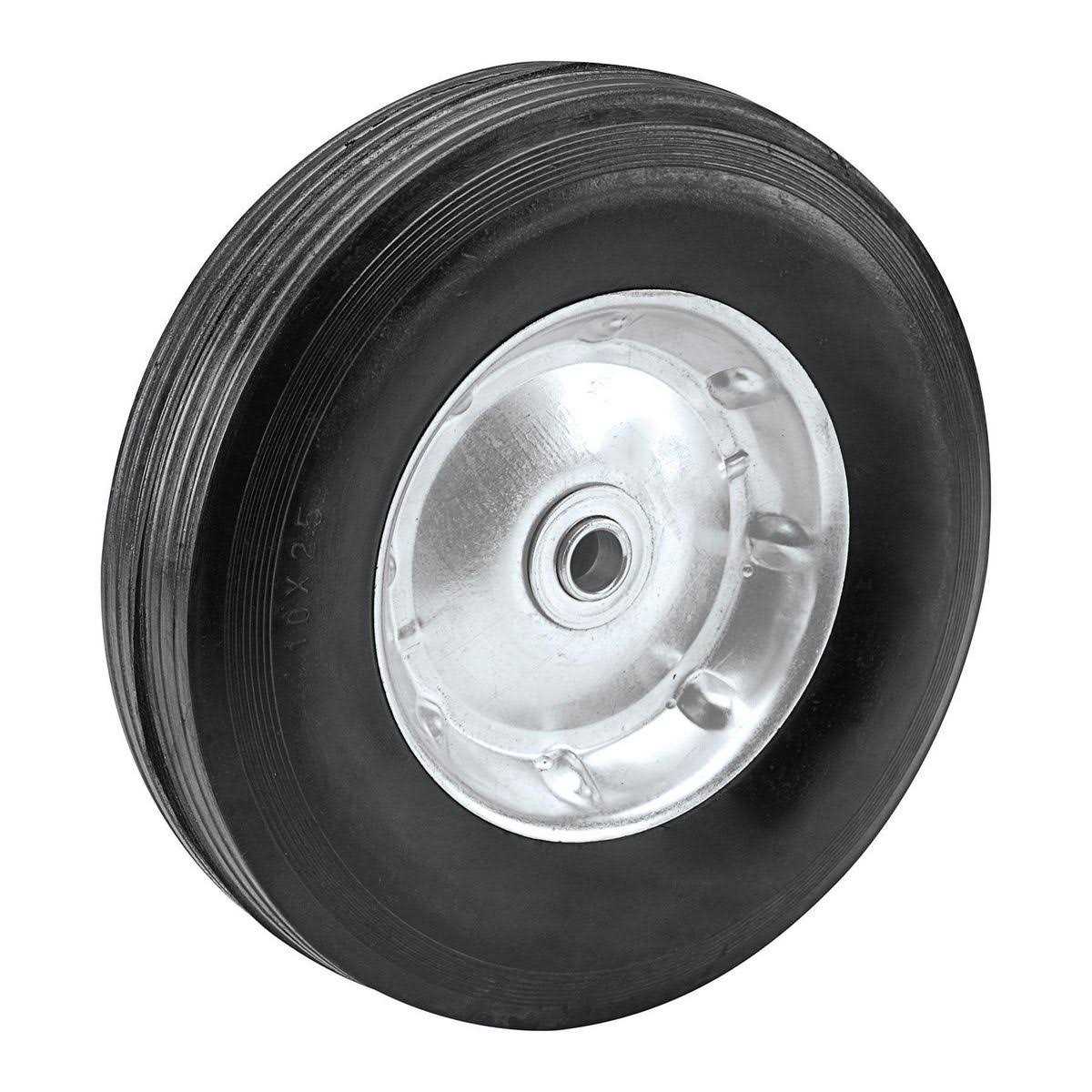 Haul-Master 10 in. Solid Rubber Tire with Steel Hub - Cheap Fitting