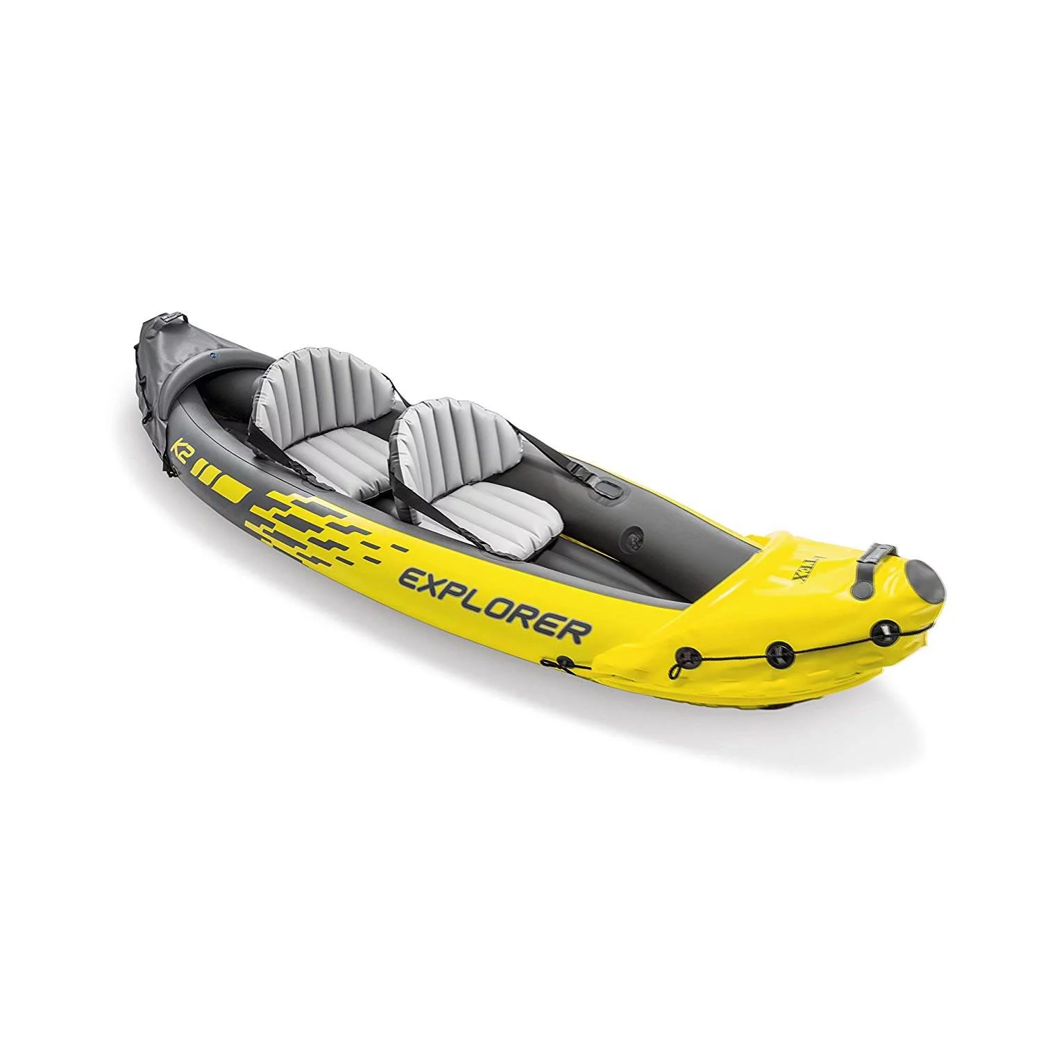 Intex Explorer K2 Yellow 2 Person Inflatable Kayak with Aluminum Oars & Air Pump - Cheap Fitting