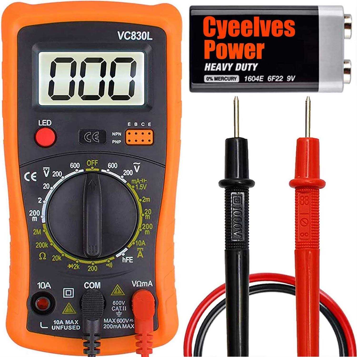 Cyeelves Digital Multimeter Multimeter with AC DC Voltmeter & Ohm Volt Amp Tester - Cheap Fitting