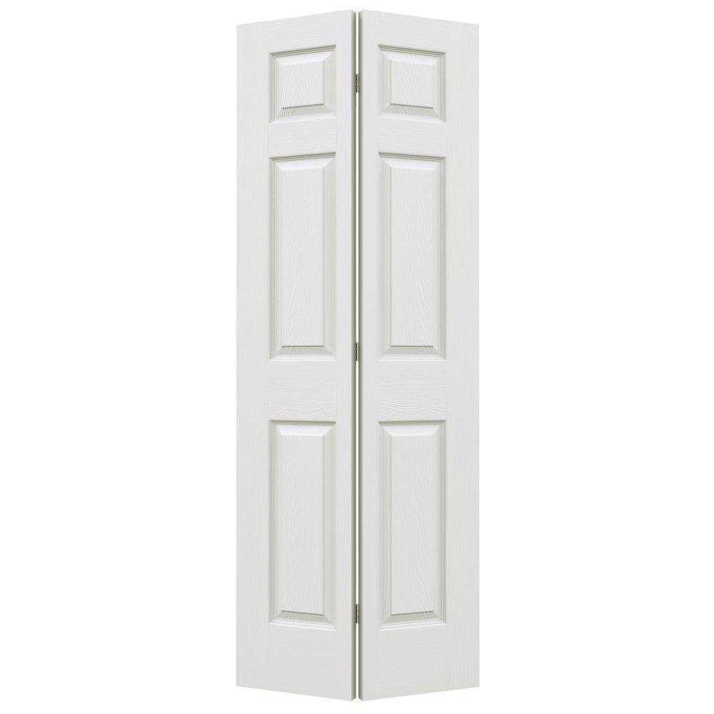 JELD-WEN 80 in. Colonist Painted Textured Molded Composite MDF Closet Bi-Fold Door - Cheap Fitting