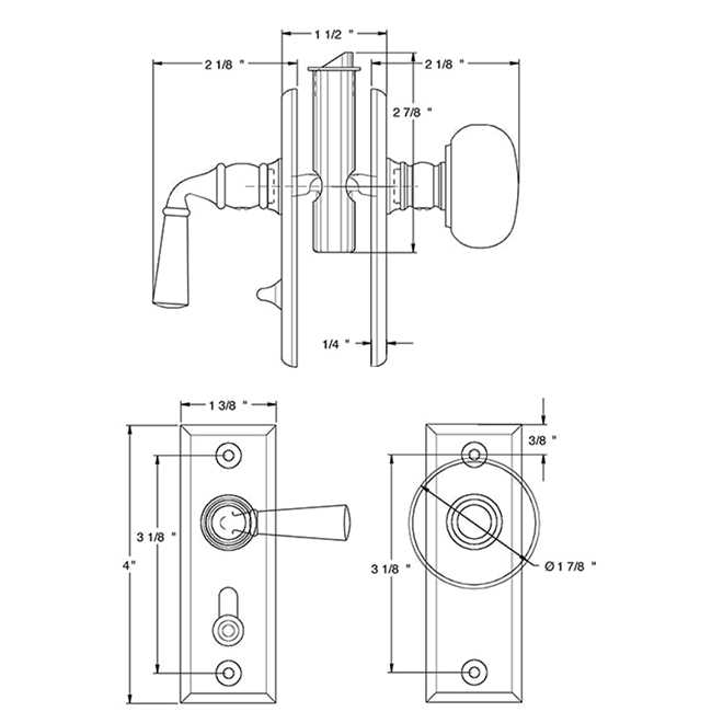 Deltana Storm Door Latch Rectangular SDLS480U3 - Cheap Fitting