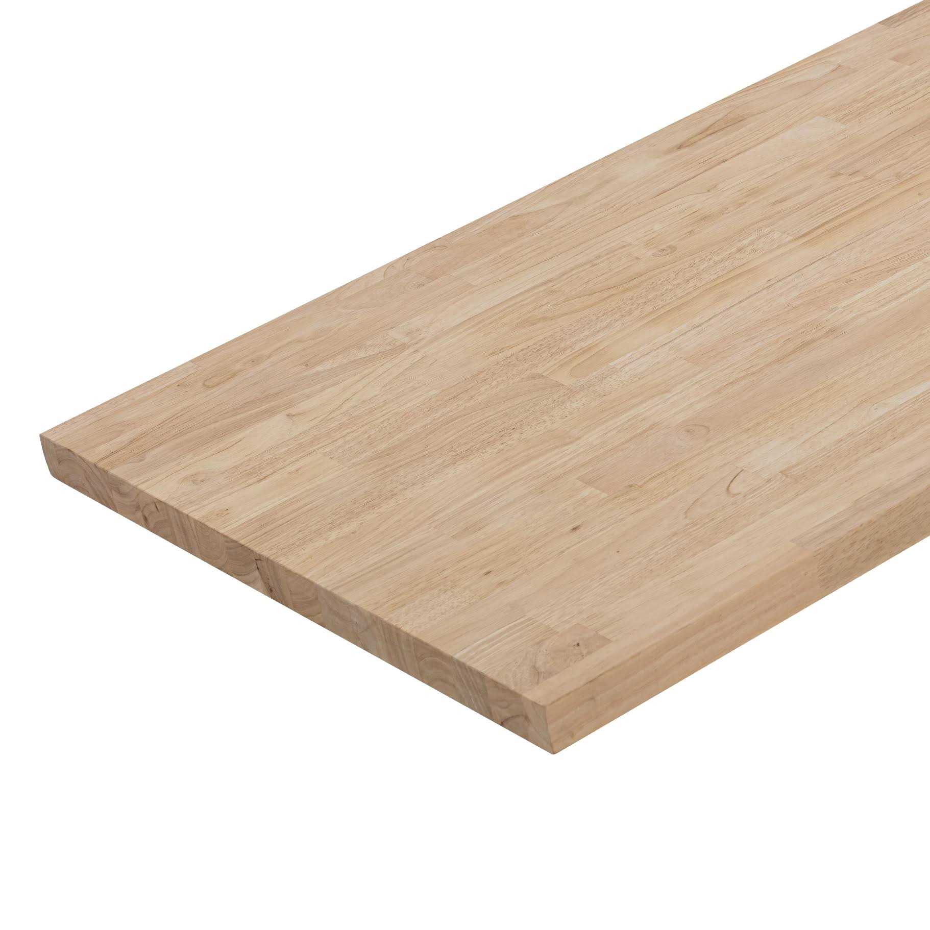allen + roth 96-in x 25-in x 1.5-in Natural Straight Butcher Block Hevea Countertop AR1525FJRW-96 - Cheap Fitting