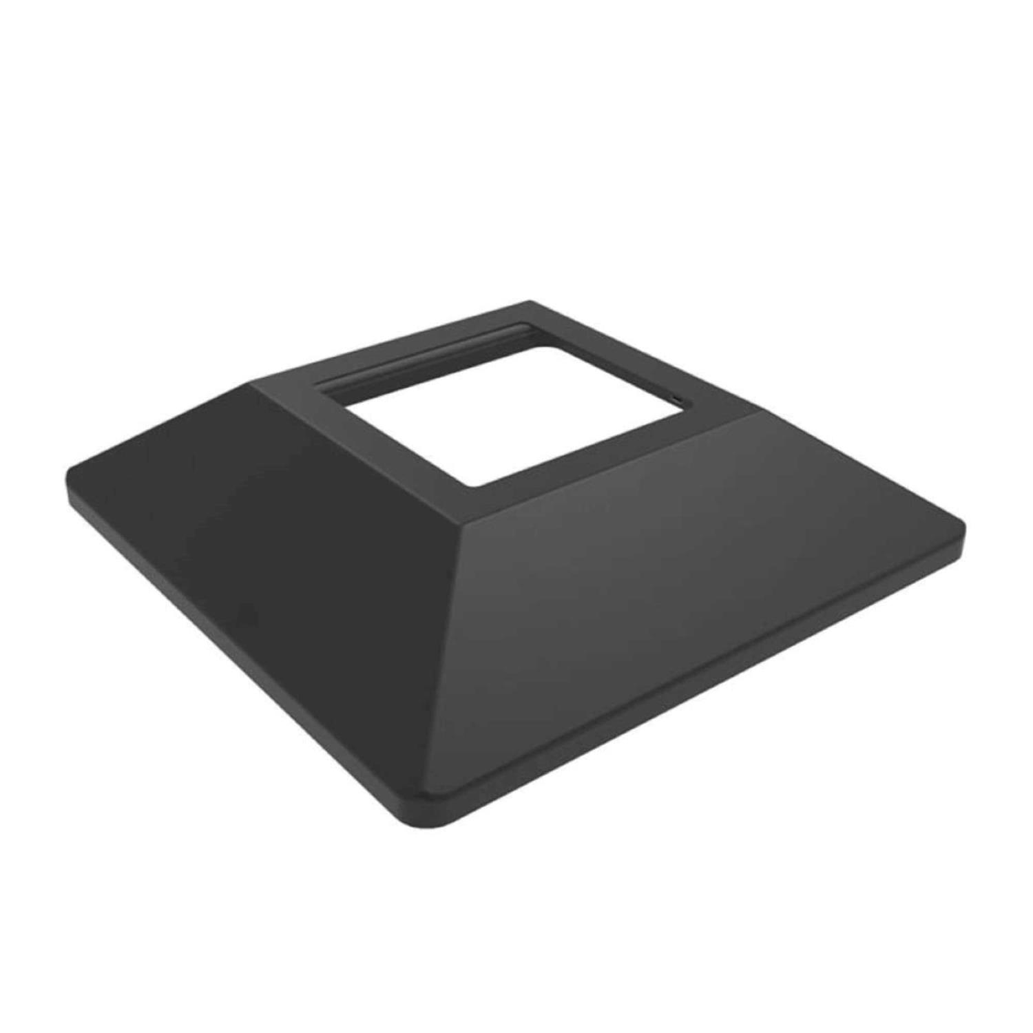 Fortress Versai 5 in. x 5 in. Black Steel Post Base Cover for 2×2 in. Nominal Post - Cheap Fitting